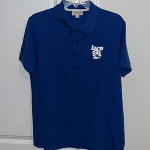 Blue men’s Lacoste Tennis Alligator Polo tennis golf shirt regular fit L EU 5